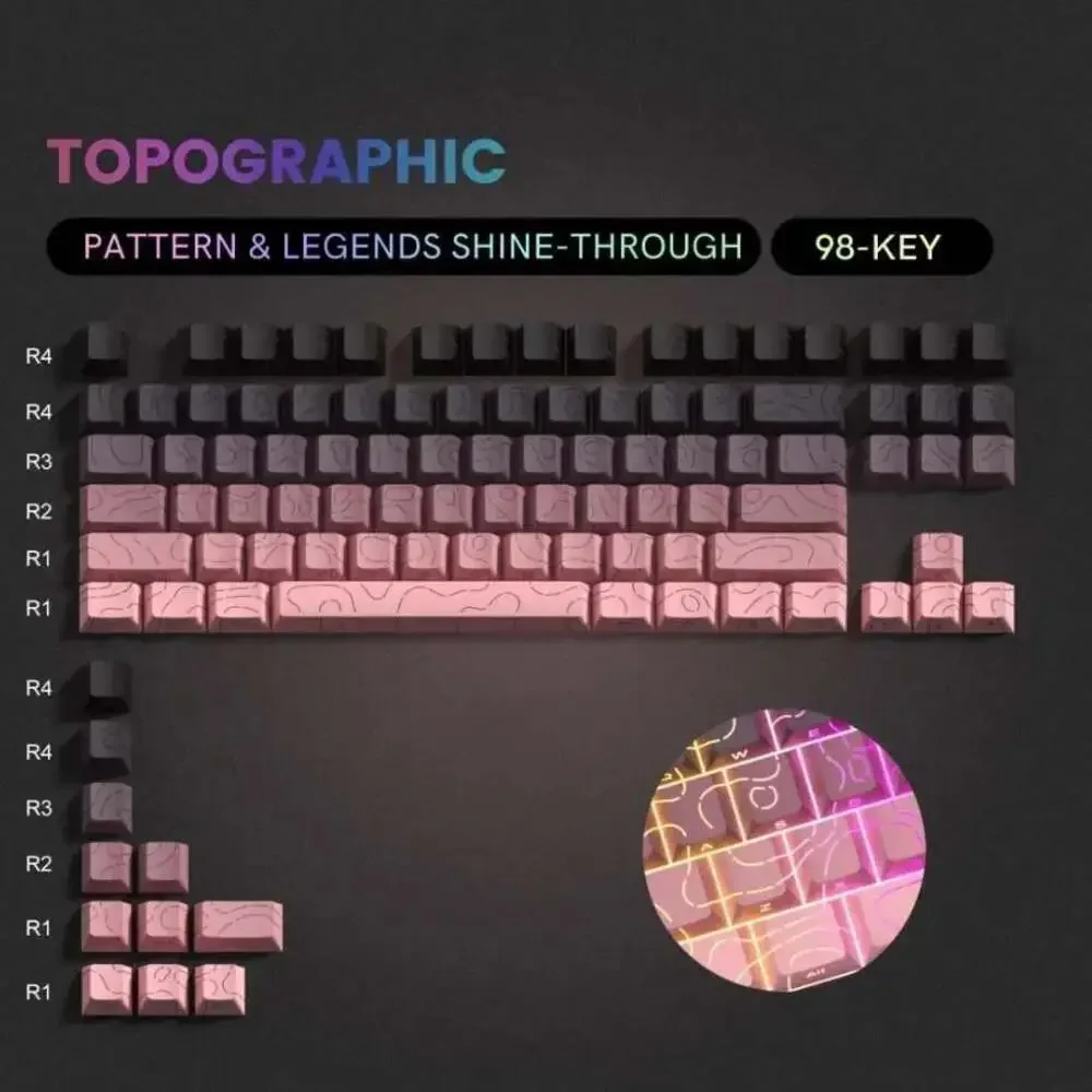 Contour 4.0 Side Engraved Keycap PBT Translucent 97 Key Gaming Mechanical Keyboa